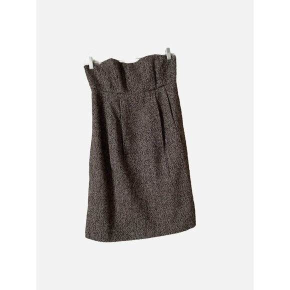 Michael Kors Women Grey Houndstooth Tube Top Dress Zipper Lined Size 4.Pre-Owned - Picture 1 of 7